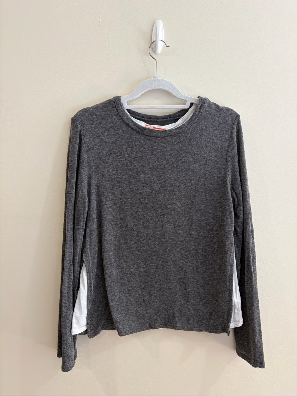 Olivaceous Dark Gray Layered-Look Long Sleeve Tee
